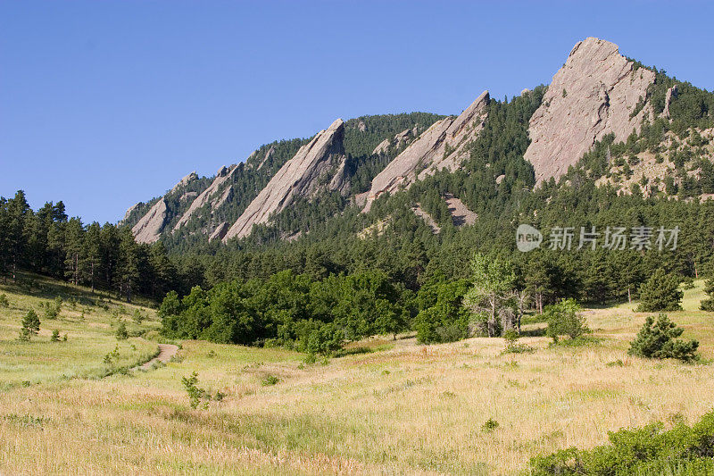 科罗拉多肖陶夸公园的Boulder Flatirons徒步区